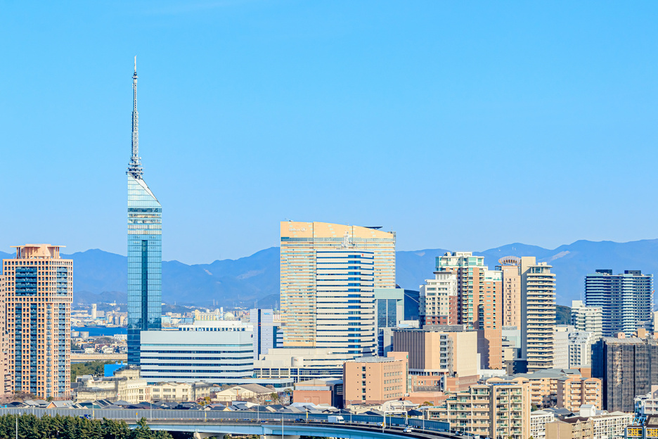 愛宕神社から見た福岡市内　福岡県福岡市　Fukuoka city seen from Atago Shrine. Fukuoka-ken Fukuoka city