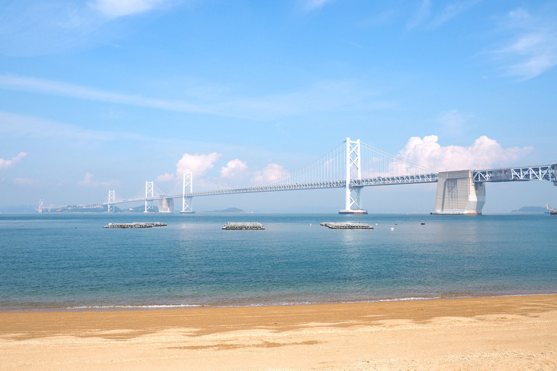 青空と砂浜と瀬戸大橋｜スペース｜ポスター｜ポストカード